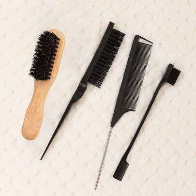 男士美发造型梳胡须刷套装 - 边缘和后梳，梳理头发，打造顺滑发型，适合返校季、旅行度假等场合，女士美发配件，刷子，边缘梳，梳子，解结梳，球形梳，迷你发刷套装，木梳，发刷，梳子，后梳，发刷，边缘梳，解结梳，美发工具，美发用品，护发，卷发梳，理发师，美发设备，发型，美发，发刷，后梳，造型梳，卷发梳，边缘梳，发梳，梳子，发刷套装，梳子，卷发梳，解结梳，女士发刷，头发，旅行，美发产品，美发工具，美发用品，理发师，理发师配件，理发店，美发设备