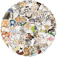 75 Pezzi Adesivi in vinile per gatto cartoni animati, adesivi estetici per scrapbooking, diario, computer portatile, paraurti, skateboard, borraccia, computer, telefono, caschi, auto e decorazioni