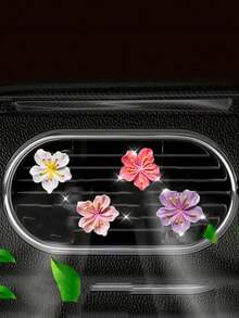 Set de 2, 4 o 6 ambientadores de coche con diseño de Sakura, clips decorativos aromáticos para el conducto del aire acondicionado del coche - Multicolor - Ver 3
