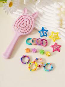 712pcs/Set Colorful Butterfly Hair Clips, Hair Ties & Accessories Set - Simple Princess Hairstyle Headbands, Hair Scrunchies, Combs, Massage Brushes, Suitable For Teenage Girls Daily Use And Gift