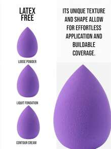 Makeup Sponge,-Soft Foam Easily Blends Foundations, Powders, Creams, Reusable, Washable, Latex (Purple)