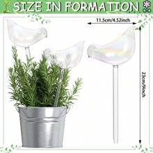 1/5件装，鸟形自动植物浇水器，塑料自浇水桩水球，室内外植物自动灌溉装置，盆栽花园花卉，园艺工具 - 無色 - 查看 4