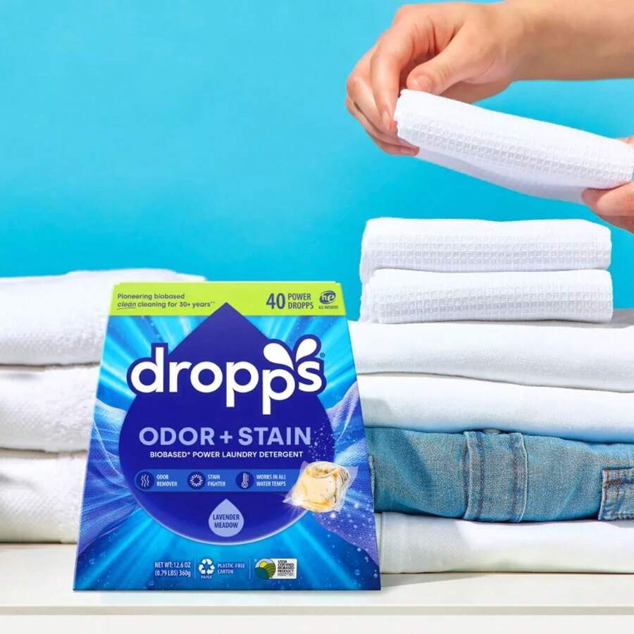 Dropps Odor And Stain Biobased Power Laundry Detergent Pods - Lavender Meadow - 40ct/12.6oz - 1 - 查看 1