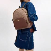 Coach Mochila feminina, bolsa de ombro, mochila escolar para viagem, marrom