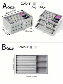 1pc Three-Layer Acrylic Flannel Jewelry Box, Drawer Type Jewelry Organizer, Necklace Earrings Ring Jewelry Storage Box, Gift For Women And Girls
