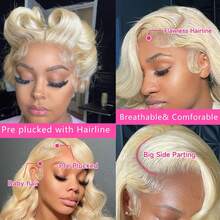 34 Inch 613 13x4 Lace Front Wig Human Hair 250 Density Blonde Wig Human Hair 613 HD Lace Frontal Wig Body Wave Lace Front Wigs Human Hair Pre Plucked Blonde Human Hair Wigs - S613 - View 10