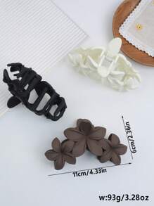 Grampos de cabelo minimalistas foscos com 3 designs florais, grampos de cabelo macios e versáteis para rabo de cavalo/coque, adequados para uso diário, viagens, casual, festas, grampos de cabelo de verão, grampos de cabelo, prendedores de cabelo, prendedores de cabelo