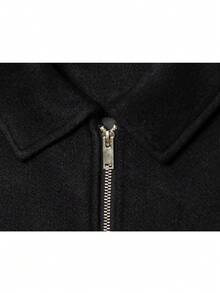 Women's Soft Jacket, New Autumn/Winter Women's Zip-Up Short Jacket, Long Sleeve Pocket Bomber Jacket - Black - View 5