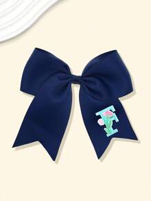 1个26个字母A-Z刺绣蝴蝶结马尾发夹，时尚女孩礼物，青少年女孩发夹，适合节日、派对、学校等场合。 - 藏蓝色 - 查看 12