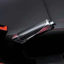 1pc Car Handbrake Cover - Non-Slip ABS Grip Protector, Fashionable Interior Accessory - Black - View 1