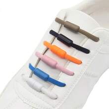 QKC 弹性鞋带，运动鞋扁平鞋带，儿童和成人适用，适合懒散人士的快速系带金属鞋带 - 彩色 - 查看 1