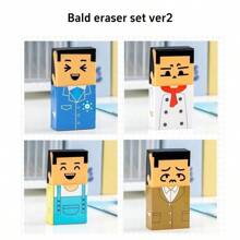 4pcs Cartoon Figure Graphic Eraser, Cartoon Cute Pencil Eraser For School Student Back To School