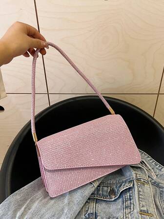 女士简约方形手提包，夏季新款时尚纯色单肩包，休闲托特包，复古斜挎包