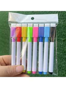 8/16-Color Bag Washable Color Core Black Core Whiteboard Pen With Brush Water-Based Erasable Pen,Back To School