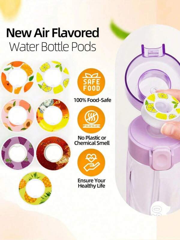 1pc/2pcs/5pcs Air Water Bottle Flavor Cup With Multi Flavor Ring: 0 Sugar, 0 Calories, Suitable For Outdoor Sports And Travel, Round Fun Flavor Ring Suitable For Anyone (Water Bottle Not Included)