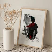 1 Pc Canvas Painting,Knight, Helmet, Red Scarf, Sword, Armor, Abstract Art, Canvas Print ,Wood Framed Painting (1) Thickness 2.5 Cm/ 1 Inch-Home Decoration For All Occasions,Ideal New Year, Valentine's Day,Thanksgiving,Easter,Christmas Gift,Room Decoration Aesthetic,Wall Decoration Art,Perfect Gift,Autumn And Winter Wall Decoration,Living Room Decoration, Bedroom Decoration, Kitchen Decoration, Entry Decoration, Bathroom Decoration, Direct Wall Painting, High Quality Wall Painting Poster,Modern Home Decoration Stretched And Framed Ready To Hang - Black - View 10