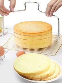 1 Stück Kuchenteilung und -schneidewerkzeug aus Edelstahl mit einer/zwei Linien, Kuchenschichten- und Scheibenschneider, Hilfe beim Brotschneiden, Backutensilie, Küchenartikel, kleines Küchengerät