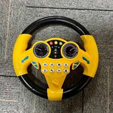 1pc Kids Simulated Driving Controller Spin Tune Interactive Music Steering Wheel Interactive Car Steering Wheel Toy Educational Activity Gift ABS Resin Assorted Colors No Batteries Included Type Rand