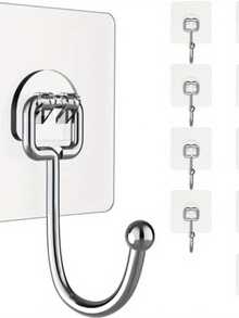 Adhesive Hooks For Hanging Heavy Items, Punch Free Traceless Waterproof And Rustproof Wall Hook, Ideal For Bathroom, Kitchen, And Home Use - Multicolor - View 10