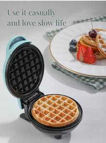 SCISHARE 1PC Wall Plug 350-Watt 4-Inch Mini Waffle Maker For Individual Waffles, Hash Browns, Keto Chaffles With Easy To Clean, Non-Stick Surfaces
