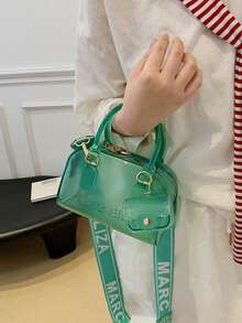 Conjunto de 2 bolsos de hombro ajustables transparentes de gelatina para playa, ideales para viajes, ir a la escuela, ir al trabajo, para empleados y para uso diario. - Multicolor - Ver 4