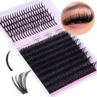 271pcs Fairy Lash Cluster, 100D Length 12-20mm Cluster Lash, Dense Individual Eyelash, DIY Pointed Eyelash Extension, Mega Cluster Lash Extension Mink Fur Lash Strip, Thicklash Clusters,Eyelash Clusters,Individual Eyelashes,Lashes,Fake Lashes