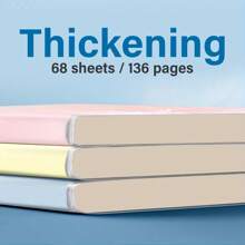 1pc, 136 Pages, B5 Waterproof Soft Surface PP Cover Notebook, Colorful Simple Journal, Notebook, Horizontal Line Journal, Notepad For Office, Home, School