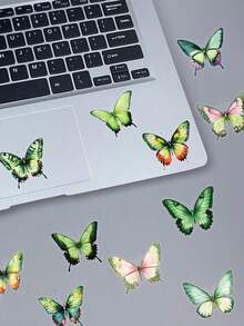 SCXXBSW 50pcs Green Butterfly Cartoon Graffiti Stickers Decorative Water Cups Notebook Luggage Double Transparent Waterproof Stickers - Multicolor - View 9