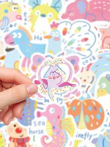 50pcs Colourful Graffiti Small Animal Stickers Laptop Handbook Mobile Phone Case Decoration Stickers