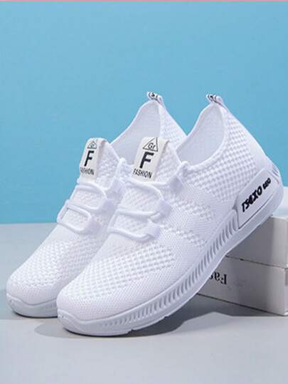 1 Pair Women's New Summer Casual Sneakers, Solid Color Mesh Round Toe Soft Bottom Comfortable Non-Fatiguing, Breathable For Daily Work And Exercise