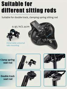 GLDYTIMES Oversized Electric Scooter Saddle With Backrest - Comfortable Wide Bike Seat Cushion Replacement, Extra Wide Bicycle Seat Wing Ergonomic Design, Shock Absorbing, Waterproof, Universal - Black - View 5