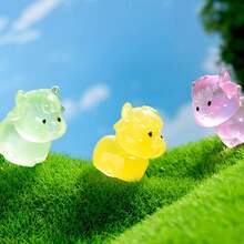 6/12/24/36/48pcs Luminous Mini Resin Cow Tiny Little Yak Figurines To Hide Glow In The Dark Miniature Figures For Micro Garden Landscape Decoration Craft Party Favors Toys(Random Color) - Multicolor - View 10