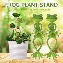 2pcs Green Animal Frog Design Plant Stand Decor