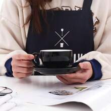 10 Oz Cappuccino Cup With Saucer - Ceramic Espresso Cup, White Tea Cup And Saucer, Latte Mug Set, Suitable For Housewarming, Parties, Cafes