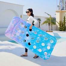 1 buah Kasur Apung Pantai Tiup Berlubang Bulat, Bahan PVC, Pelampung Gradien Berlubang dengan Payet, Kursi Apung Pantai Tiup Musim Panas, Perlengkapan Pantai, Aksesoris Pantai, Pelampung Kolam Renang, Perlengkapan Kolam Renang Tiup - MultiWarna - View 6