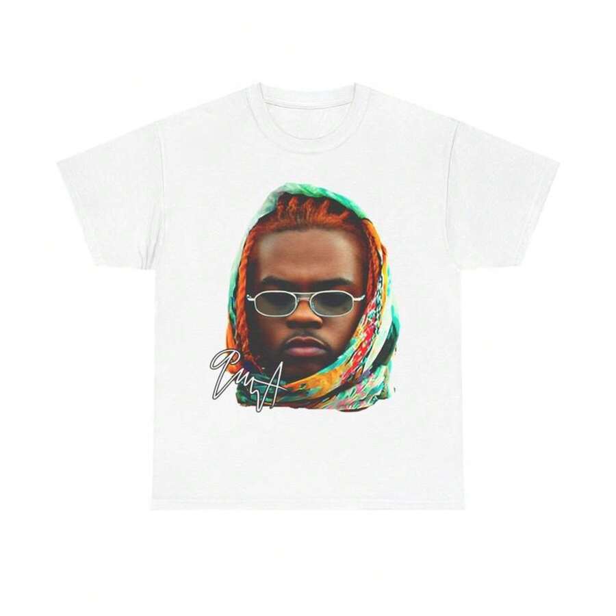 Gunna Inspired Hip-Hop Graphic Tee - Retro Streetwear Cotton T-Shirt| Classic Casual Crewneck - White - View 1