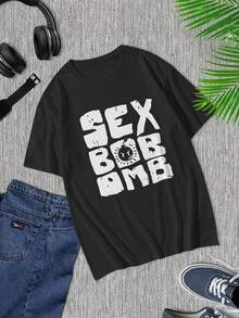 Camiseta gráfica Scott Pilgrim Sex Bob-Omb - Edición limitada unisex - Camiseta casual de algodón para hombre y mujer - Negro - Ver 1