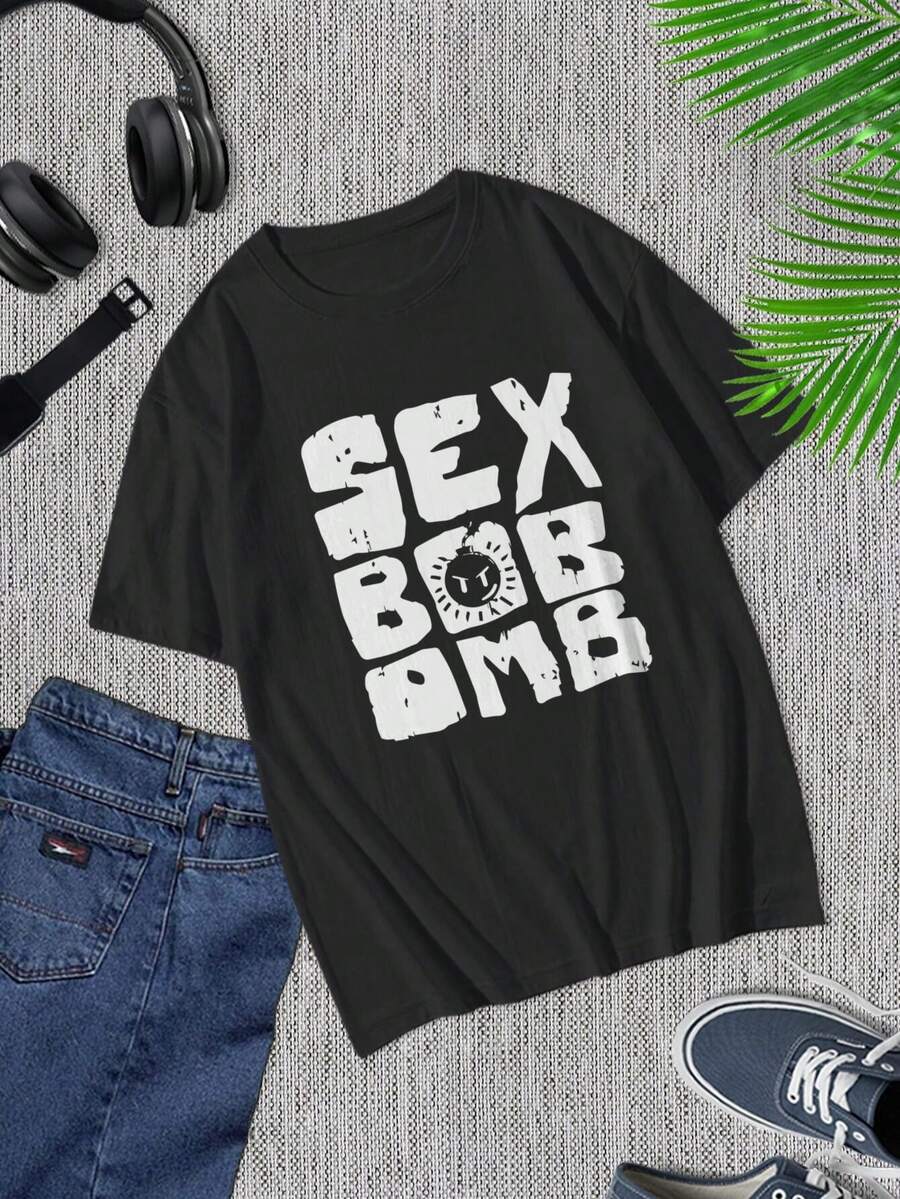 Camiseta gráfica Scott Pilgrim Sex Bob-Omb - Edición limitada unisex - Camiseta casual de algodón para hombre y mujer - Negro - Ver 1