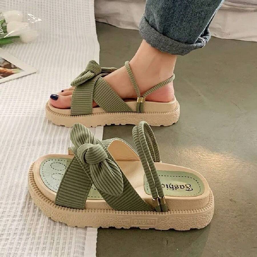 Sandalias mujer, sandalias de moda para playa, chanclas comodas zapatos de verano - Verde - Ver 1