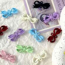 8pcs Multi-Color Random Cute Sweet Dopamine Macaron Color Candy Color Youthful Style Colorful Peach Heart Bow Knot Pendant DIY Handmade Necklace Bracelet Charm Earring Jewelry Accessory