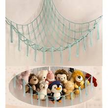 Large Toy Hammock Net For Stuffed Animals Room Decor - Cute Stuff Animal Organizer Plush Holder -  Wall Bedroom Home Decor,Stuffed Animal Storage Hammock Or Net Corner - - Lightblue - View 2