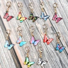 Charming Unique Butterfly Keychain Set, With Lobster Clasp - Multi-Function Fashion Accessory For Men & Women, Butterfly Jewelry Set In Various Colors Car Accessories Bag Charm School Letter - Color Mixing - View 7