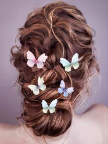 10 pièces - épingle à cheveux papillon, décorations de papillon pastel doux et assortis, épingle à cheveux élégante pour franges, ornement de cheveux pour dames, pince à cheveux unique, papillons en tissu 3D de simulation pour projets DIY, décoration d'art et accessoires photo, décorations de fête, décorations d'anniversaire, décorations d'été
