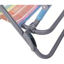 Beach Folding Chair With Rainbow Textilene 7 Position Adjustable - Multicolor - View 9