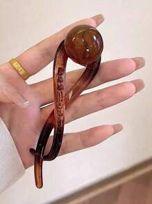 2 szt./1 szt. Retro brązowe spinki do włosów z perłami syntetycznymi, unikalny design, proste i eleganckie, odpowiednie do dojazdów do pracy, fryzur codziennych, akcesoriów do włosów na wiosnę i lato, akcesoriów szkolnych, akcesoriów do włosów z perłami syntetycznymi