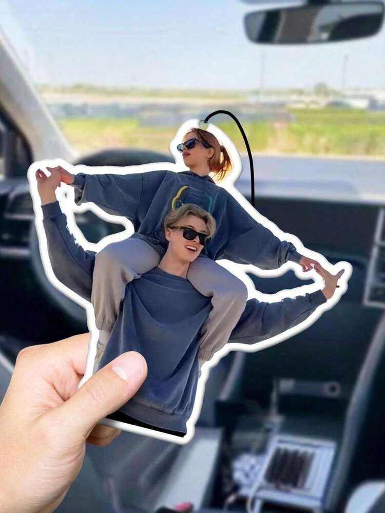 1pc Personalized Car Accessory, Custom Photo Hanging Decor, Customized Acrylic Car Interior Accessory, Father's Day Gift, Gift For Dad, Gift For Her, Gift For Him, Christmas Gift - Multicolor - View 4