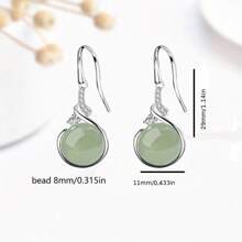 1 Pair 2025 New Fashion Earrings For Women, Simple Jade Ear Studs