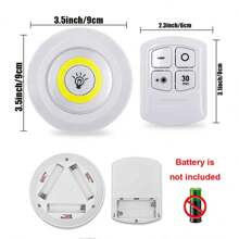 1 peça 6/3 Luzes LED sem fio inteligentes para armários, luzes noturnas COB, 3 pilhas AAA, alimentadas por controle remoto (controle remoto sem bateria) - muito adequadas para uso em guarda-roupas, cozinhas e outros cenários