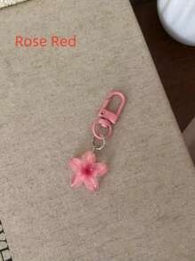 5pcs/Set Colorful Flower-Shaped Transparent Key Chains