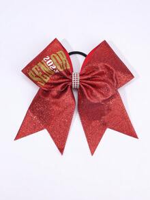 1pc Girls Custom Large Cheer Hair Bows Glitter Ponytail Holder Elastic Band Customized Name For Cheerleading Teen Girls College Sports Multi-Colored - Cheer Bow - View 7